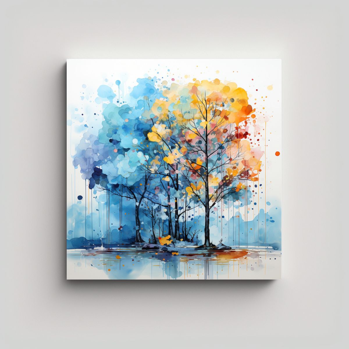 GENERICO - Cuadro Abstracto Minimalista De árbol De álamo 70x70 Cm