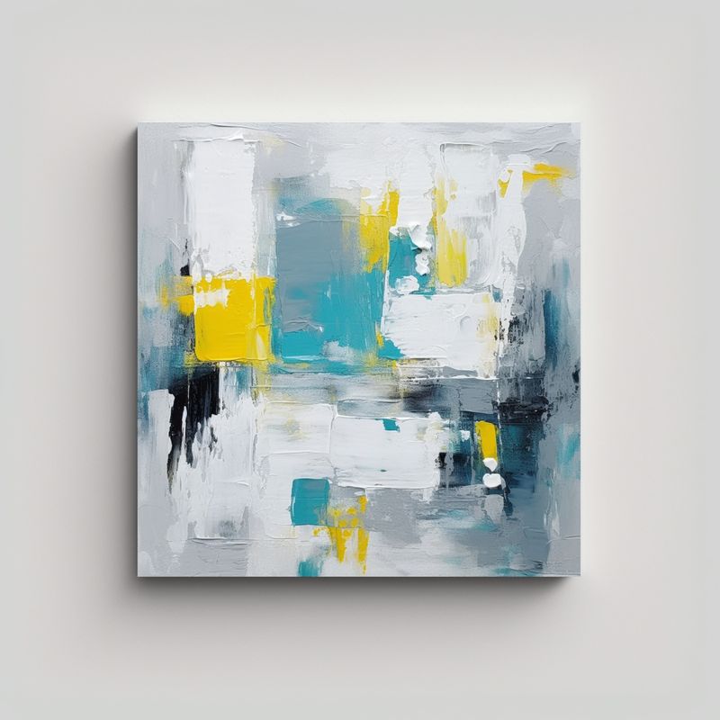 GENERICO - Pintura Abstracta Inspiración Figuras 2023 90x90 Cm
