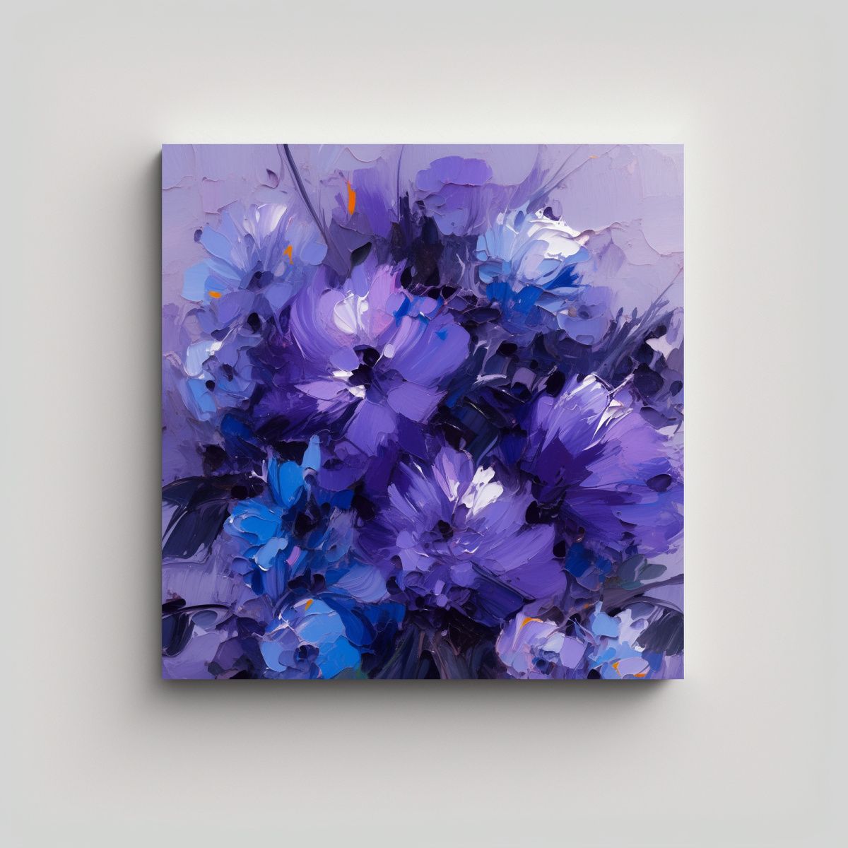 GENERICO - Lienzo De Tela Inspiración Contraste Flores 90x90 Cm