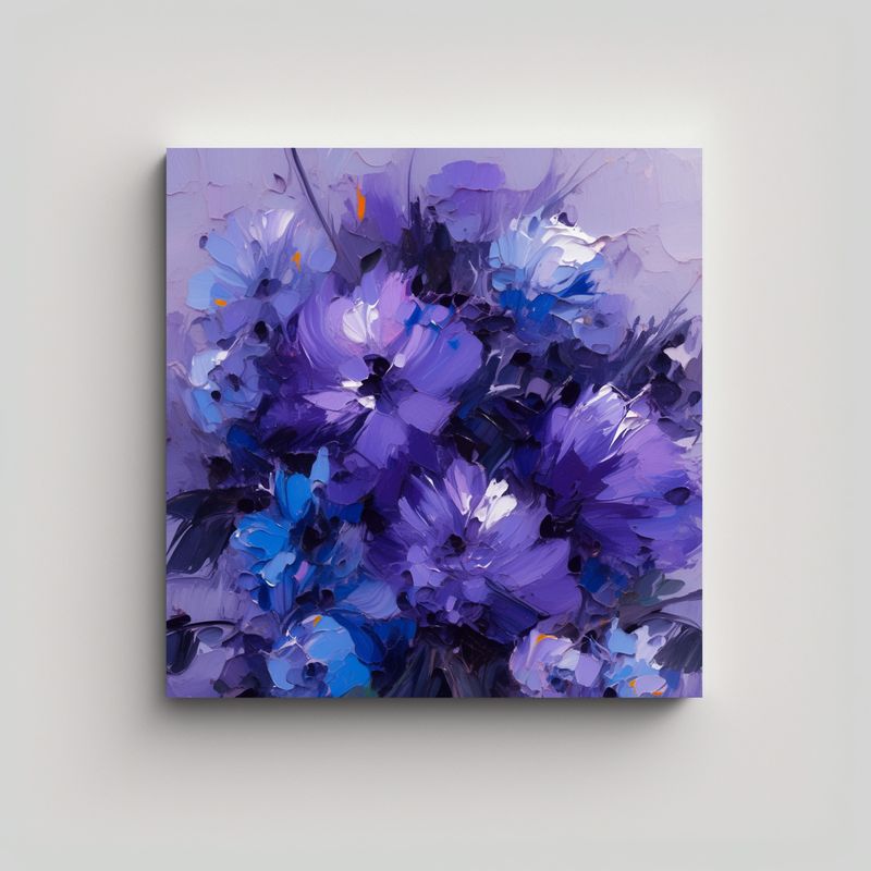 GENERICO - Lienzo De Tela Inspiración Contraste Flores 60x60 Cm
