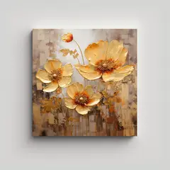 GENERICO - Cuadro De Decoración Luminosidad Flores En 80x80 Cm
