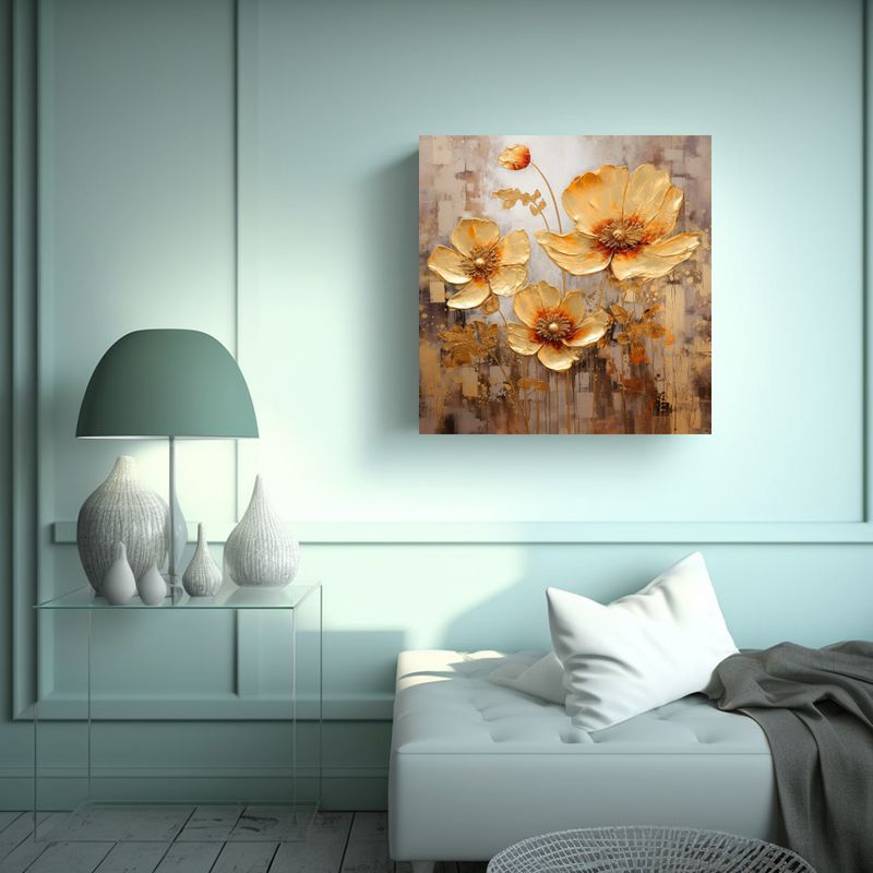 GENERICO - Cuadro De Decoración Luminosidad Flores En 70x70 Cm