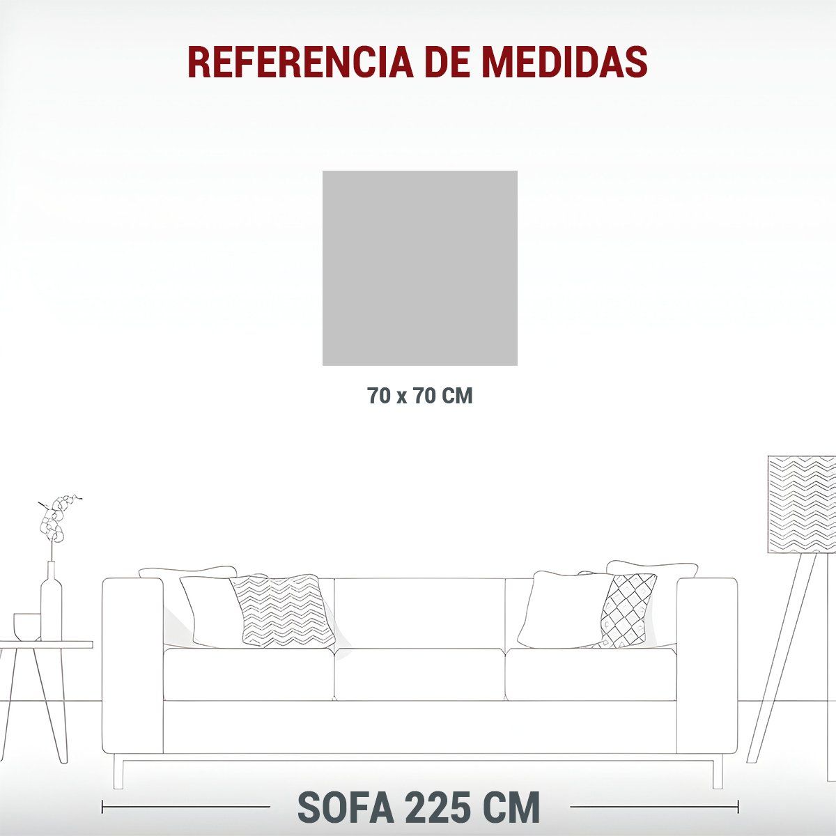 GENERICO - Cuadro De Decoración Luminosidad Flores En 70x70 Cm