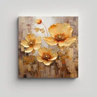 Cuadro De Decoración Luminosidad Flores En 50x50 Cm