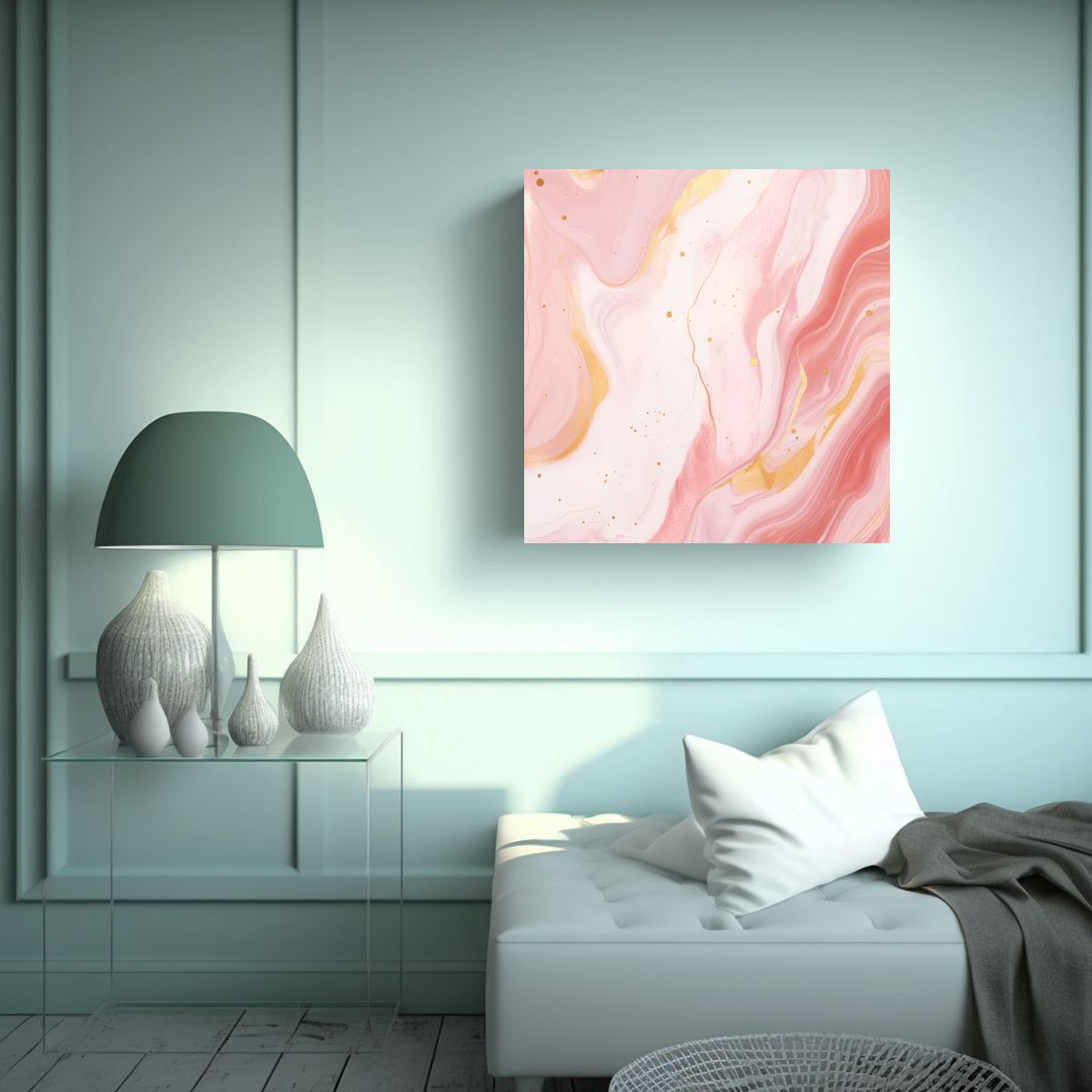 GENERICO - Pintura Decorativa En Bastidor Con Inspiración 90x90 Cm