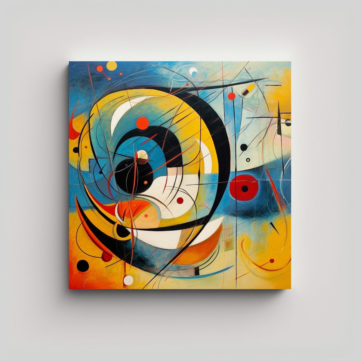 GENERICO - Pintura Abstracta Inspirada En Kandinsky: Juego 60x60 Cm