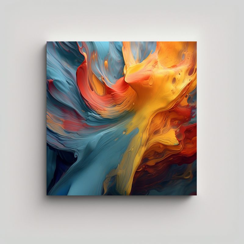 GENERICO - Pintura Abstracta Lienzo Concepto Armonía, 90x90 Cm