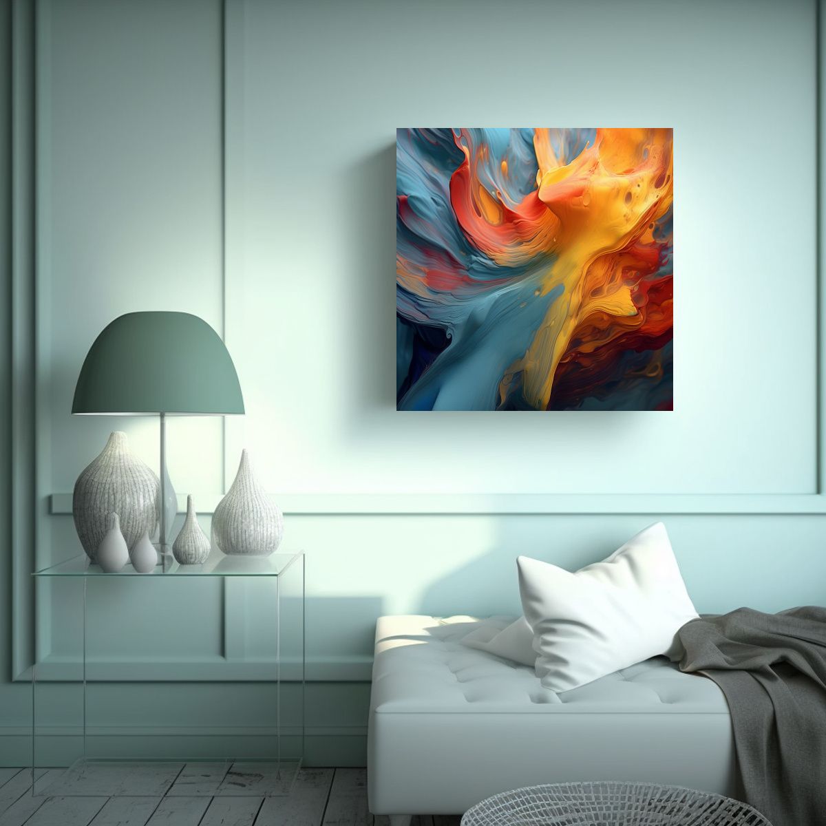 GENERICO - Pintura Abstracta Lienzo Concepto Armonía, 70x70 Cm