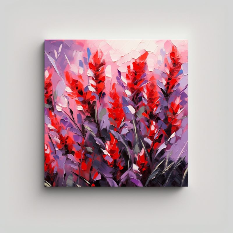 GENERICO - Pintura En Lienzo Creativa De Flores En Colores 50x50 Cm