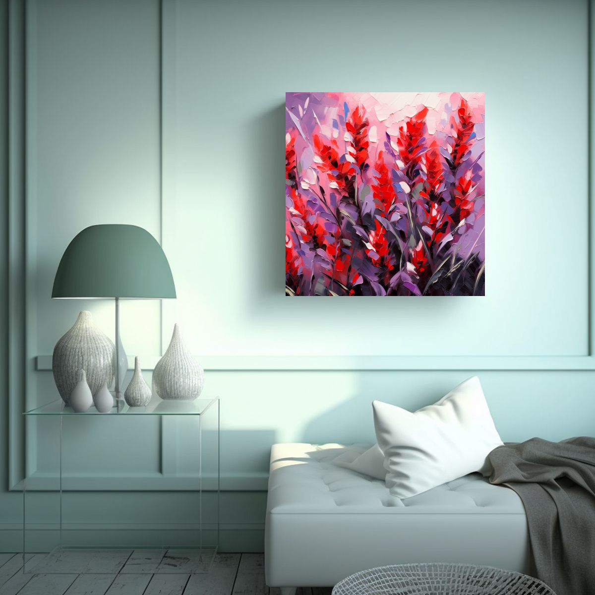 GENERICO - Pintura En Lienzo Creativa De Flores En Colores 50x50 Cm