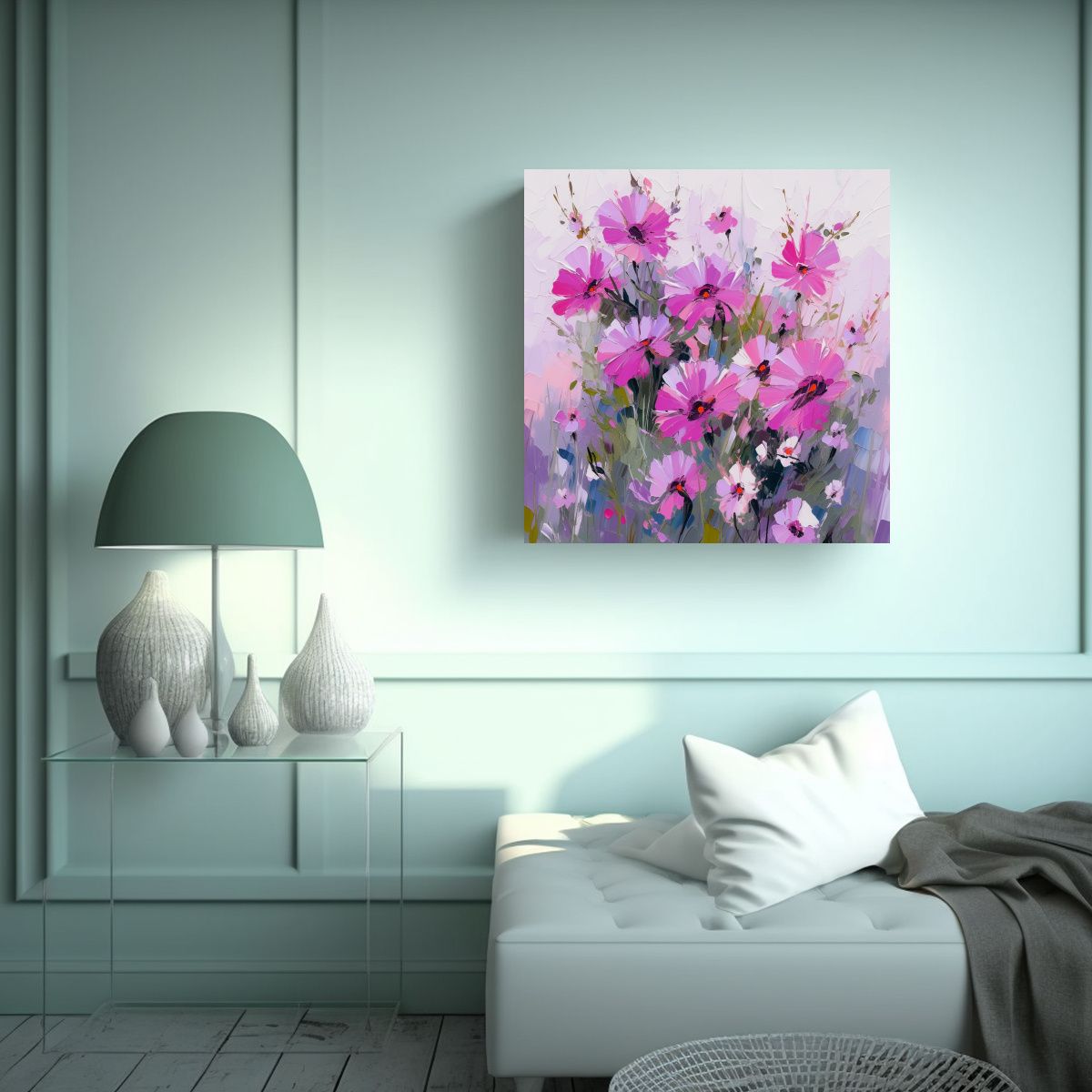 GENERICO - Lienzo De Tela Fotografía Único Flores 90x90 Cm