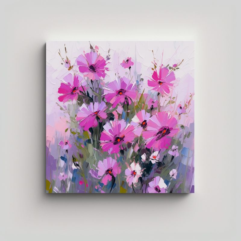 GENERICO - Lienzo De Tela Fotografía Único Flores 70x70 Cm