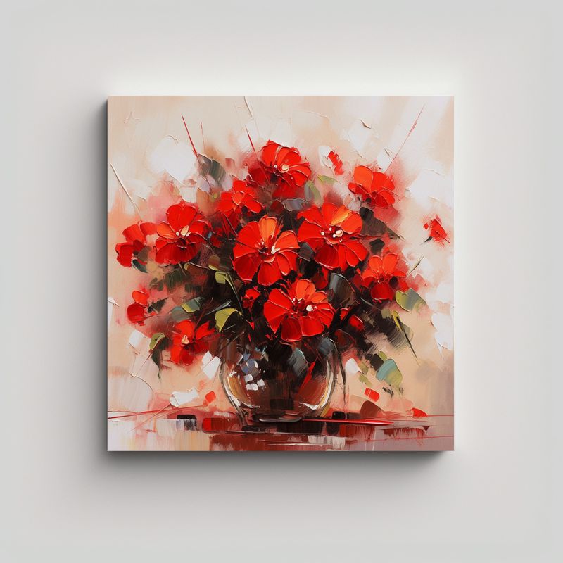 GENERICO - Pintura Lienzo Alta Calidad Baño A Red Colors 70x70 Cm