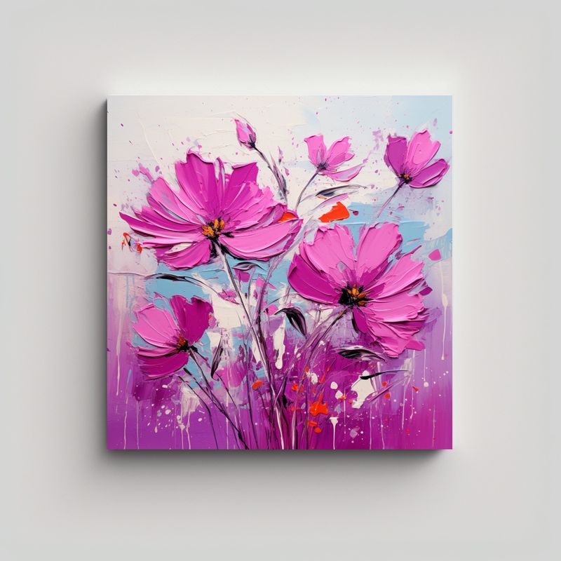 GENERICO - Lienzo Tema Equilibrio Visual A Magenta Colors 80x80 Cm
