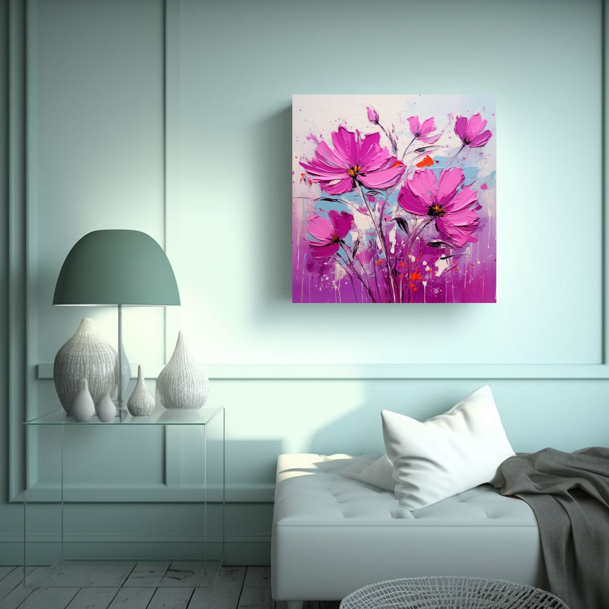 GENERICO - Lienzo Tema Equilibrio Visual A Magenta Colors 60x60 Cm