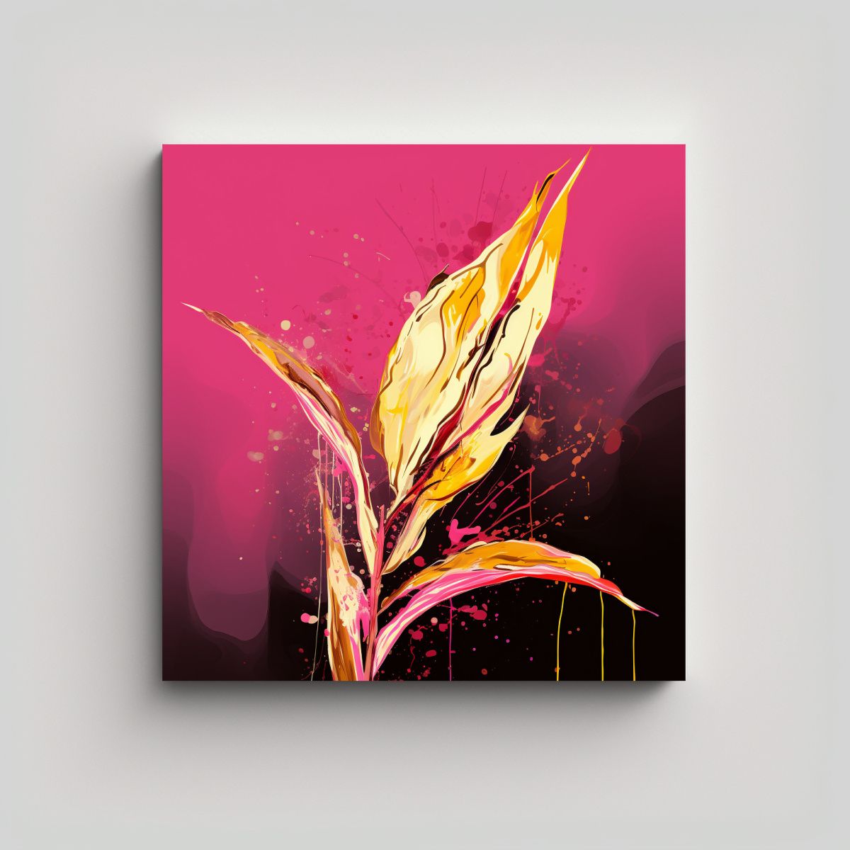 GENERICO - Cuadros Decorativos De Hojas De Heliconia En 80x80 Cm