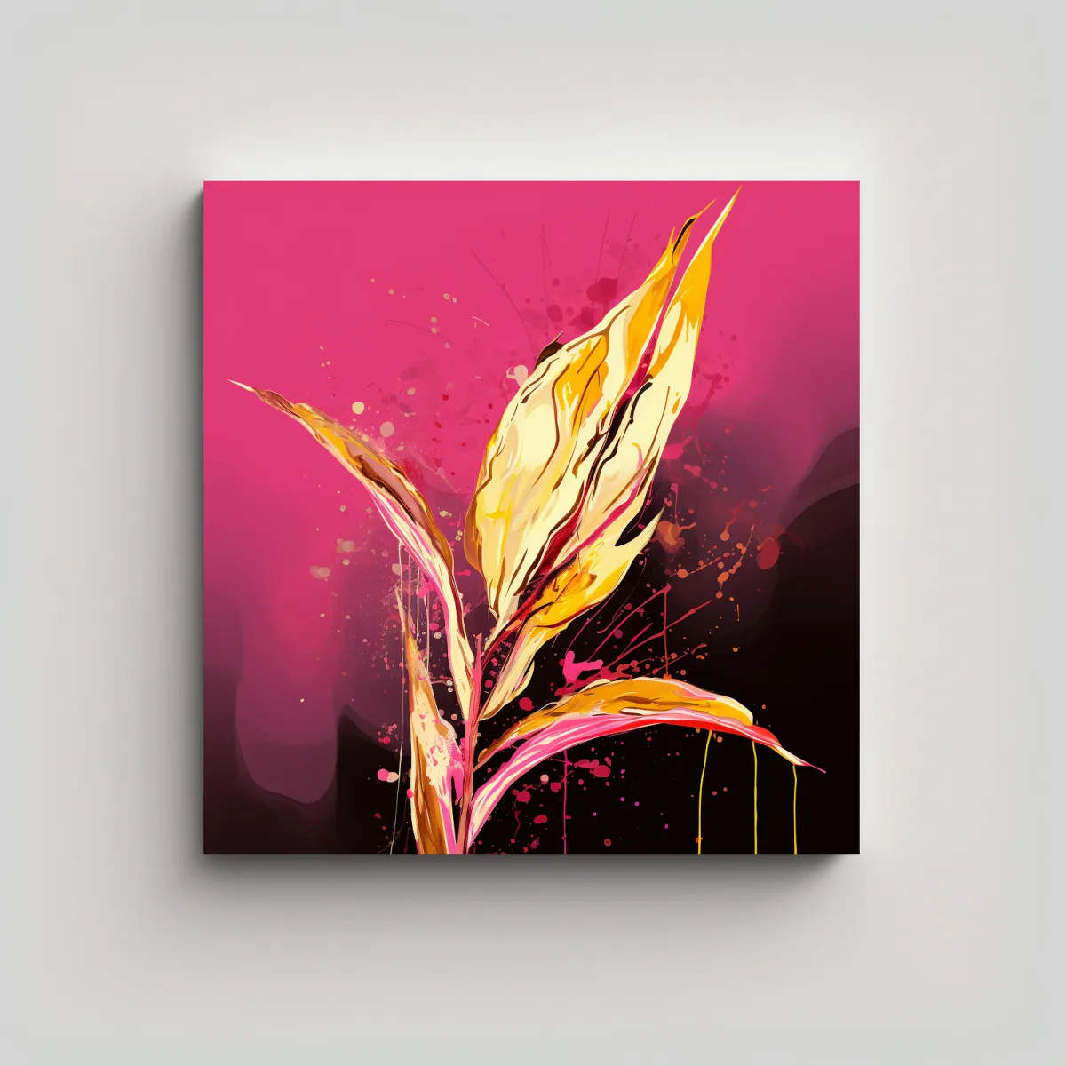 GENERICO - Cuadros Decorativos De Hojas De Heliconia En 70x70 Cm