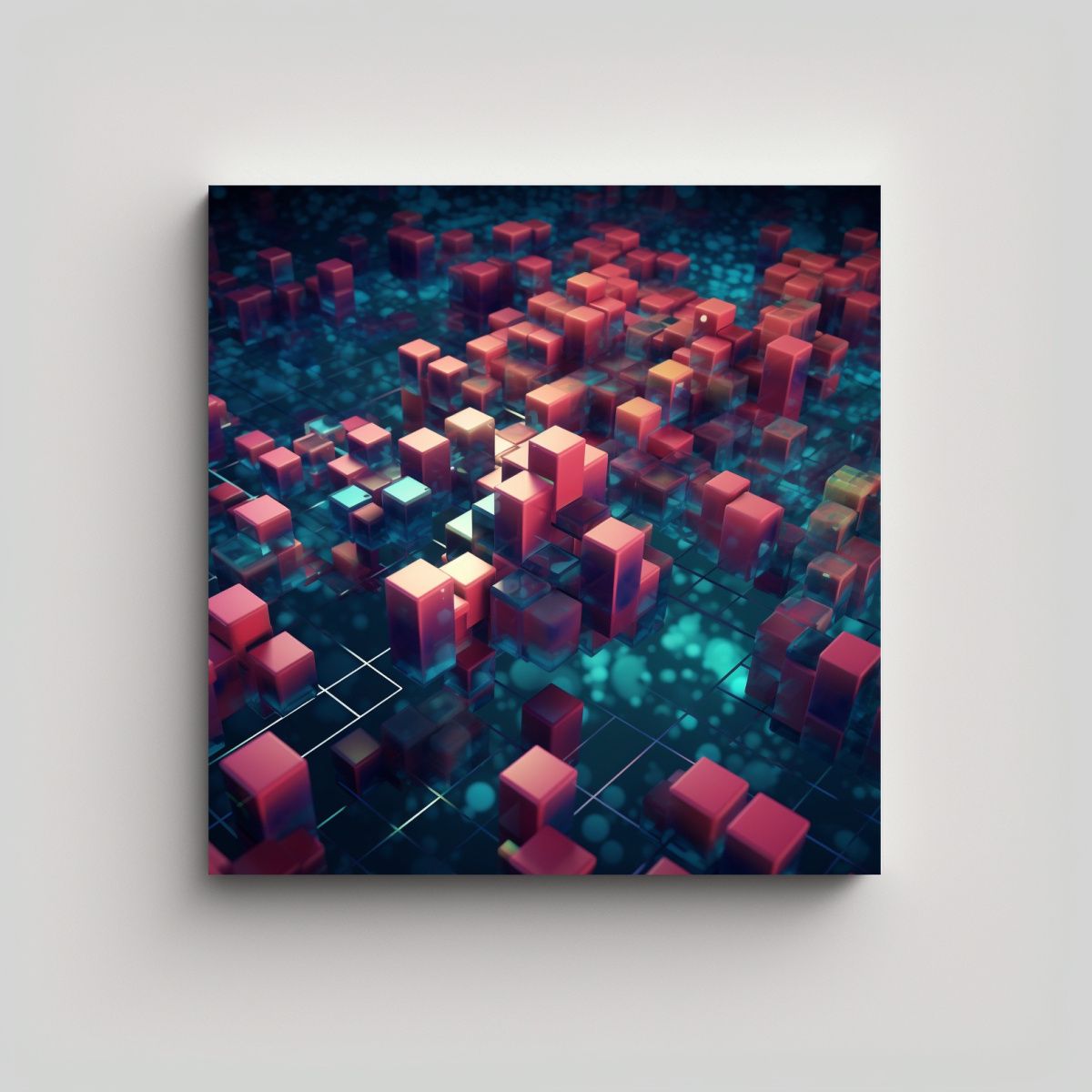 GENERICO - Composición Visual Con Bloques Conectados Y 80x80 Cm