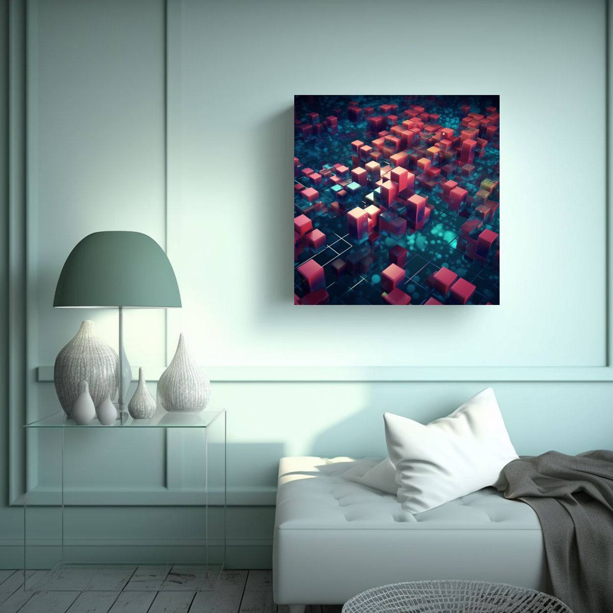 GENERICO - Composición Visual Con Bloques Conectados Y 80x80 Cm