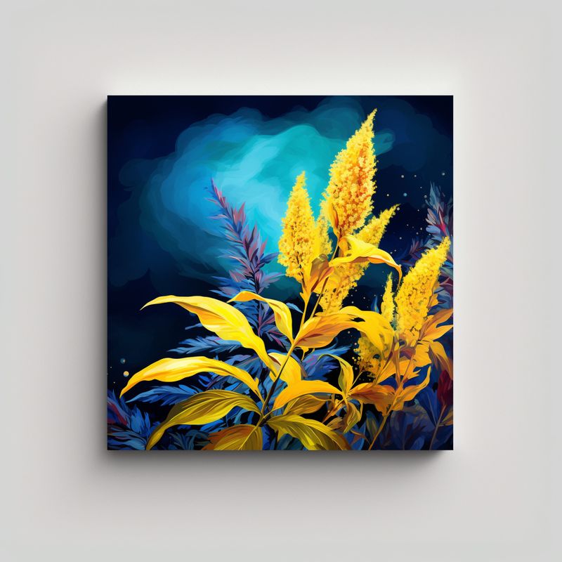 GENERICO - Pinturas Decorativas En Amarillo Y Azul Con 80x80 Cm