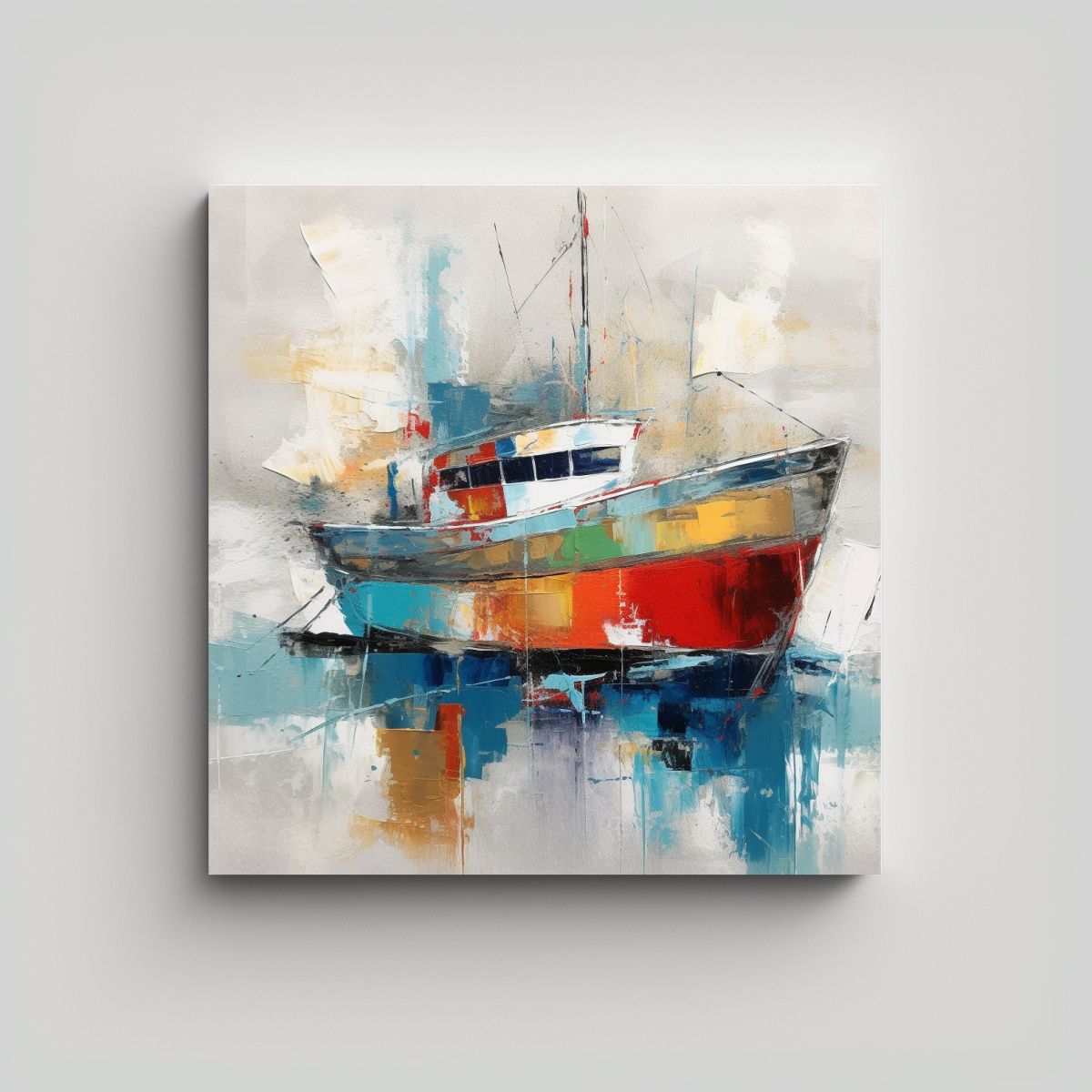 GENERICO - Pintura Abstracta En Bastidor: Inspiración Para 80x80 Cm