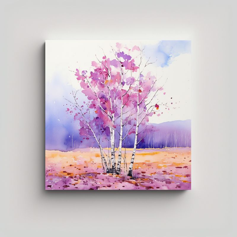 GENERICO - Pintura Abstracta De Colores Púrpuras En Un 80x80 Cm