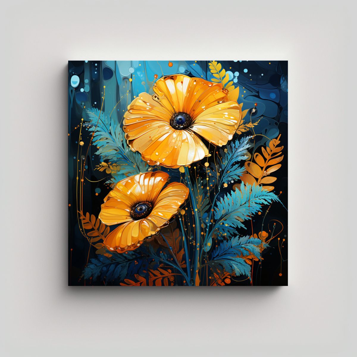 GENERICO - Lienzo De Tela Alegre Con Hojas De Helecho En 70x70 Cm