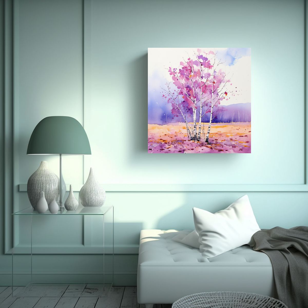 GENERICO - Pintura Abstracta De Colores Púrpuras En Un 50x50 Cm