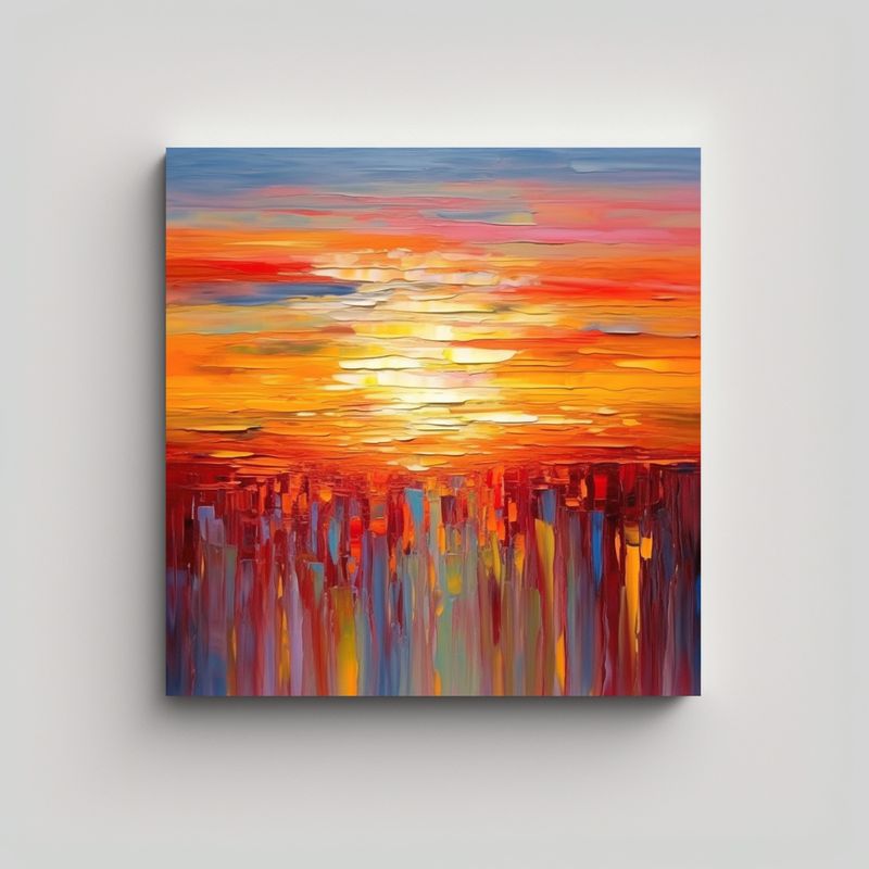 GENERICO - Pintura Acuarela Inspirada En Gerhard Richter, 70x70 Cm