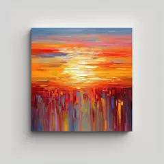 GENERICO - Pintura Acuarela Inspirada En Gerhard Richter, 70x70 Cm