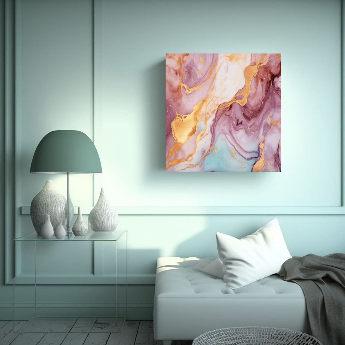 GENERICO - Cuadro Clásico De Colores En Mármol Rosa, 50x50 Cm