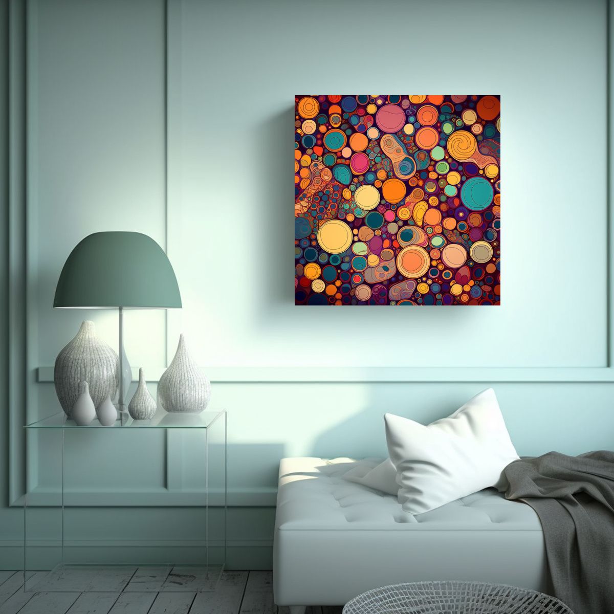 GENERICO - Pinturas Decorativas De Círculos Coloridos Y 80x80 Cm