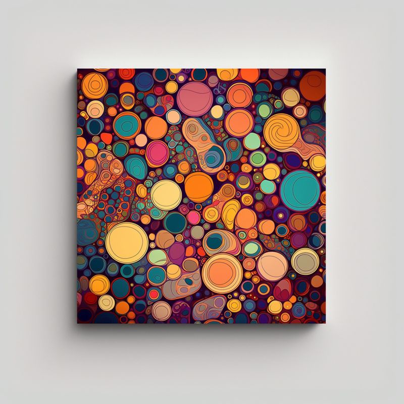 GENERICO - Pinturas Decorativas De Círculos Coloridos Y 60x60 Cm