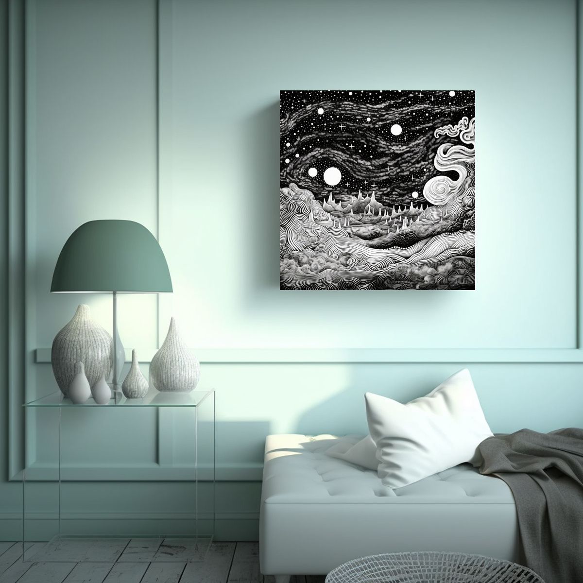 GENERICO - Cuadro De Tela Psicodélico Moderno Innovador, 70x70 Cm