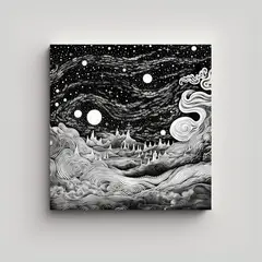 GENERICO - Cuadro De Tela Psicodélico Moderno Innovador, 60x60 Cm