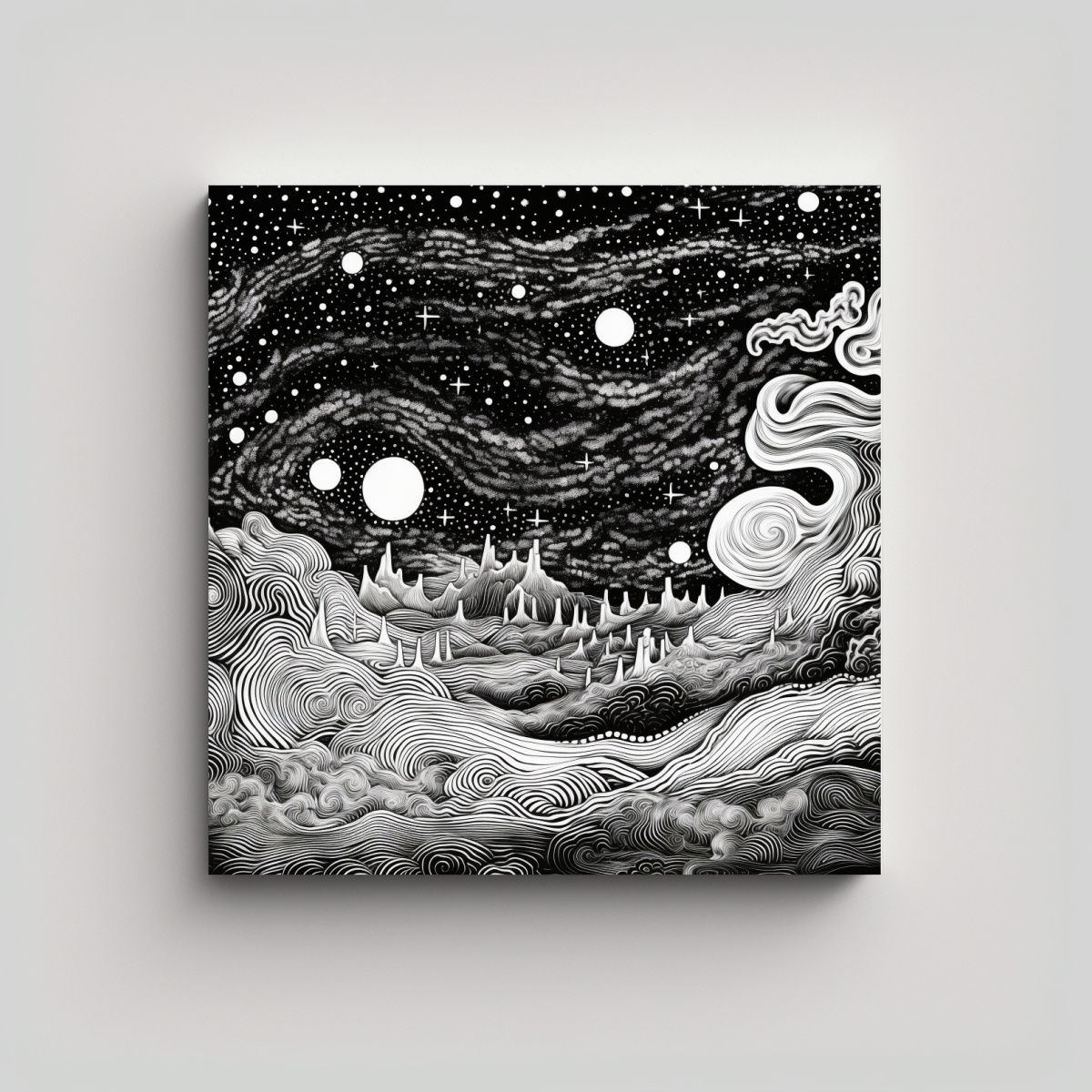 GENERICO - Cuadro De Tela Psicodélico Moderno Innovador, 80x80 Cm
