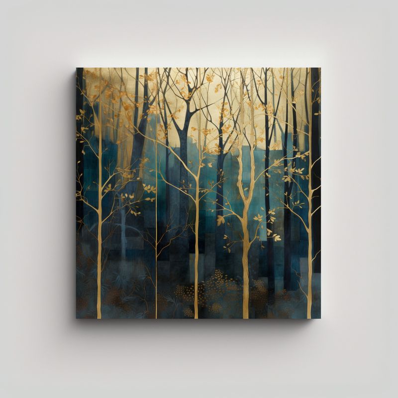 GENERICO - Cuadro Lienzo Imagen Surrealista De Un Bosque Con 90x90 Cm