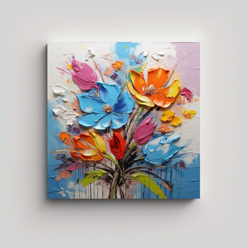 GENERICO - Cuadro Impreso Dormitorio Pintura Vibrante De 90x90 Cm