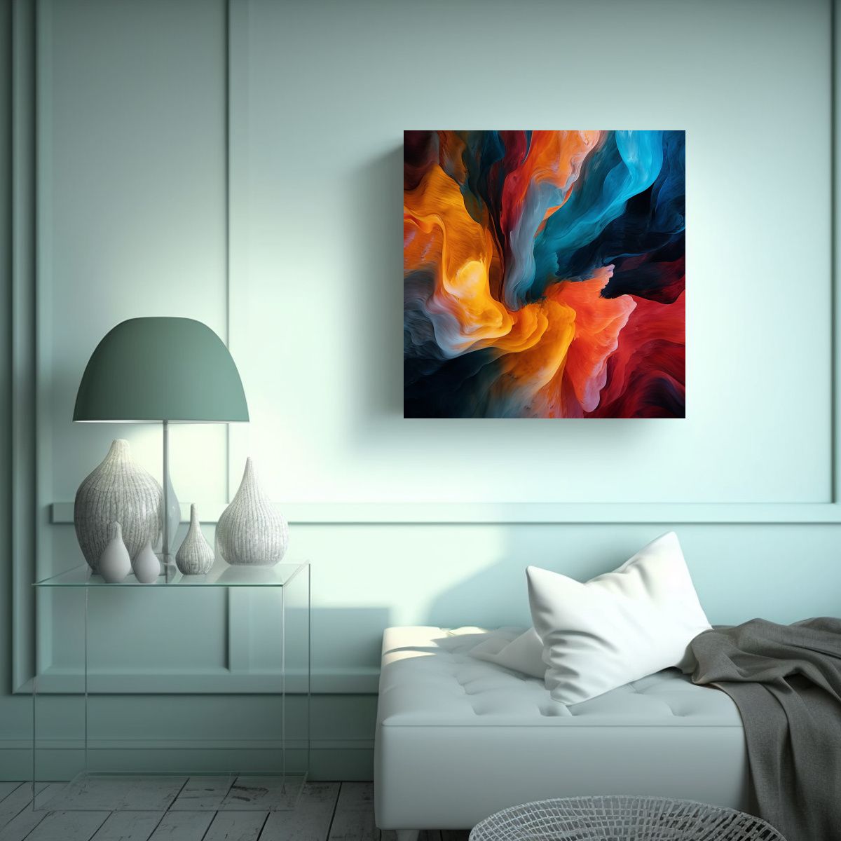 GENERICO - Pintura Intensa Y Hermosa De Composición De 90x90 Cm