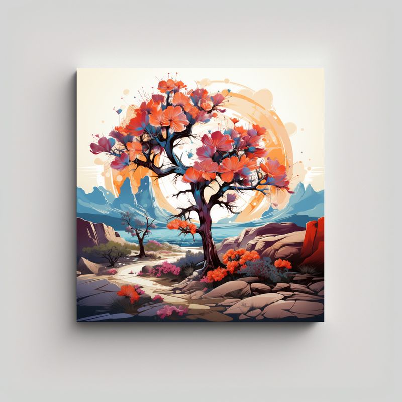 GENERICO - Pinturas Decorativas Arte Patron, Joshua Tree En 50x50 Cm