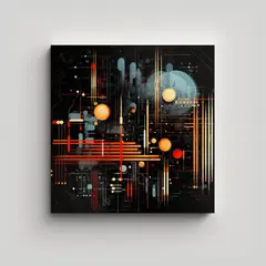 GENERICO - Pintura Pared Acuarela Cocina Diseño Abstracto 70x70 Cm