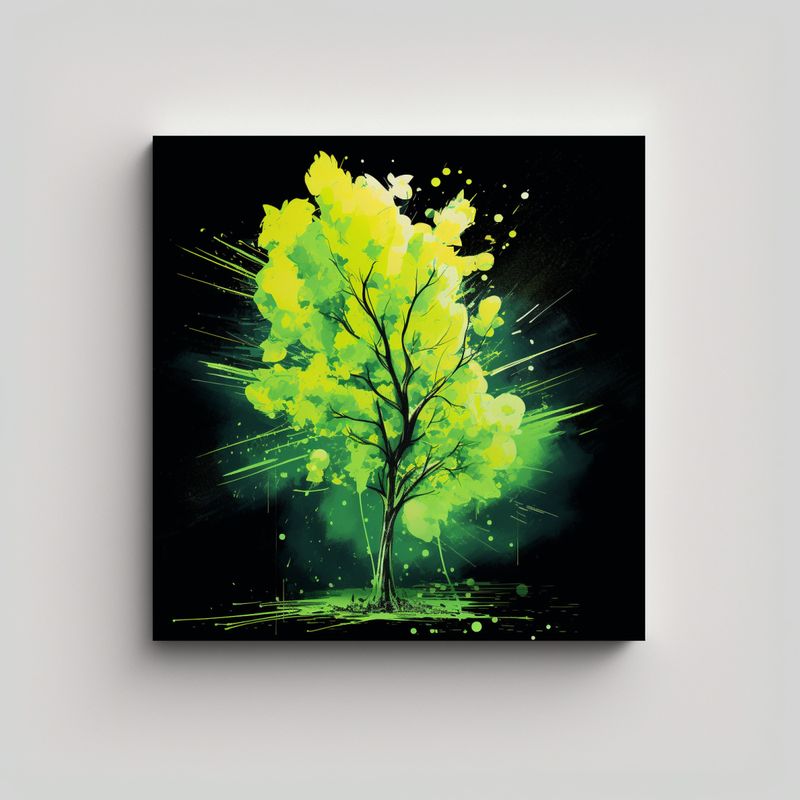 GENERICO - Pintura Decorativa De árbol Aspen En Colores 70x70 Cm
