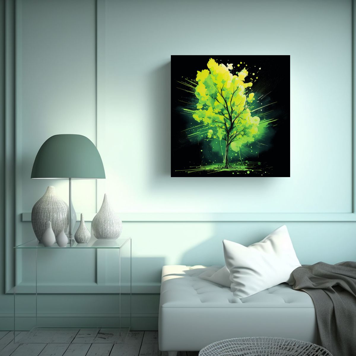 GENERICO - Pintura Decorativa De árbol Aspen En Colores 50x50 Cm