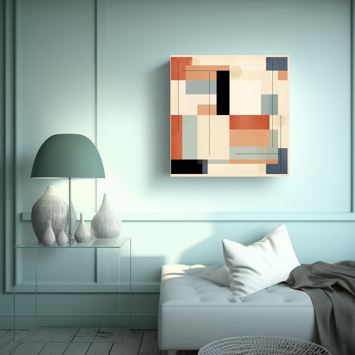 GENERICO - Cuadro De Composición Abstracción Duradero Con 90x90 Cm