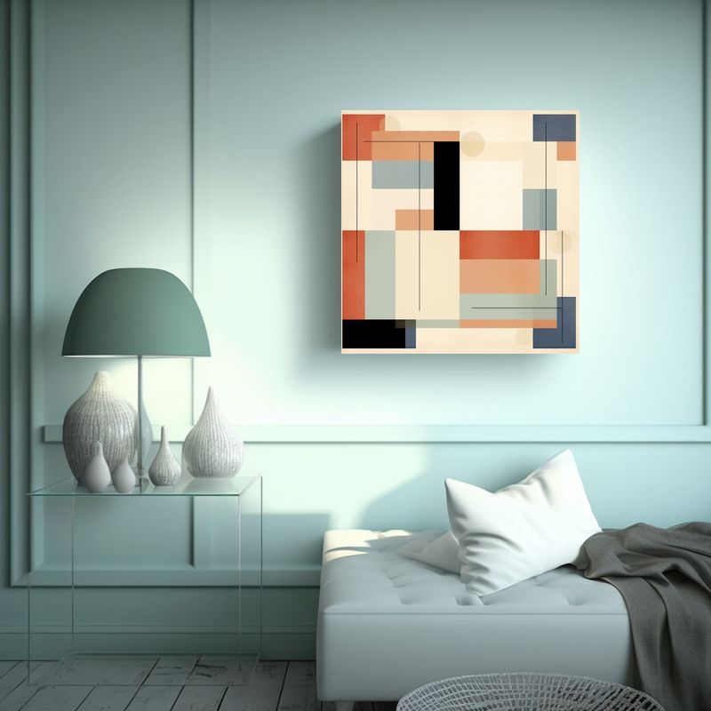 GENERICO - Cuadro De Composición Abstracción Duradero Con 60x60 Cm