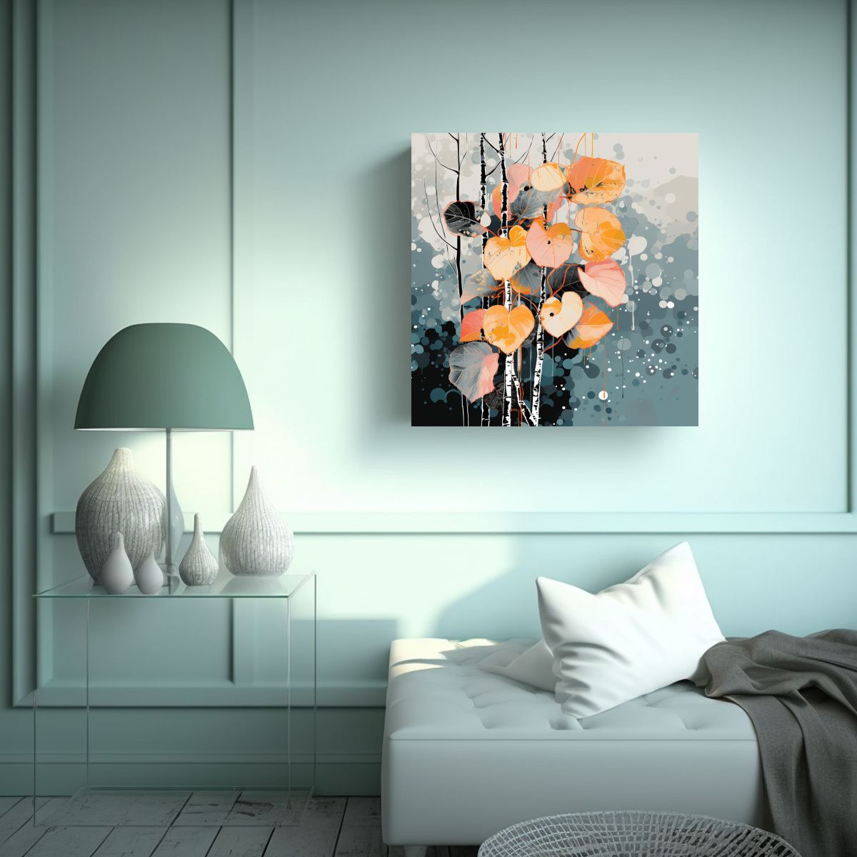 GENERICO - Pintura Juvenil De árbol Temblón En Colores 80x80 Cm