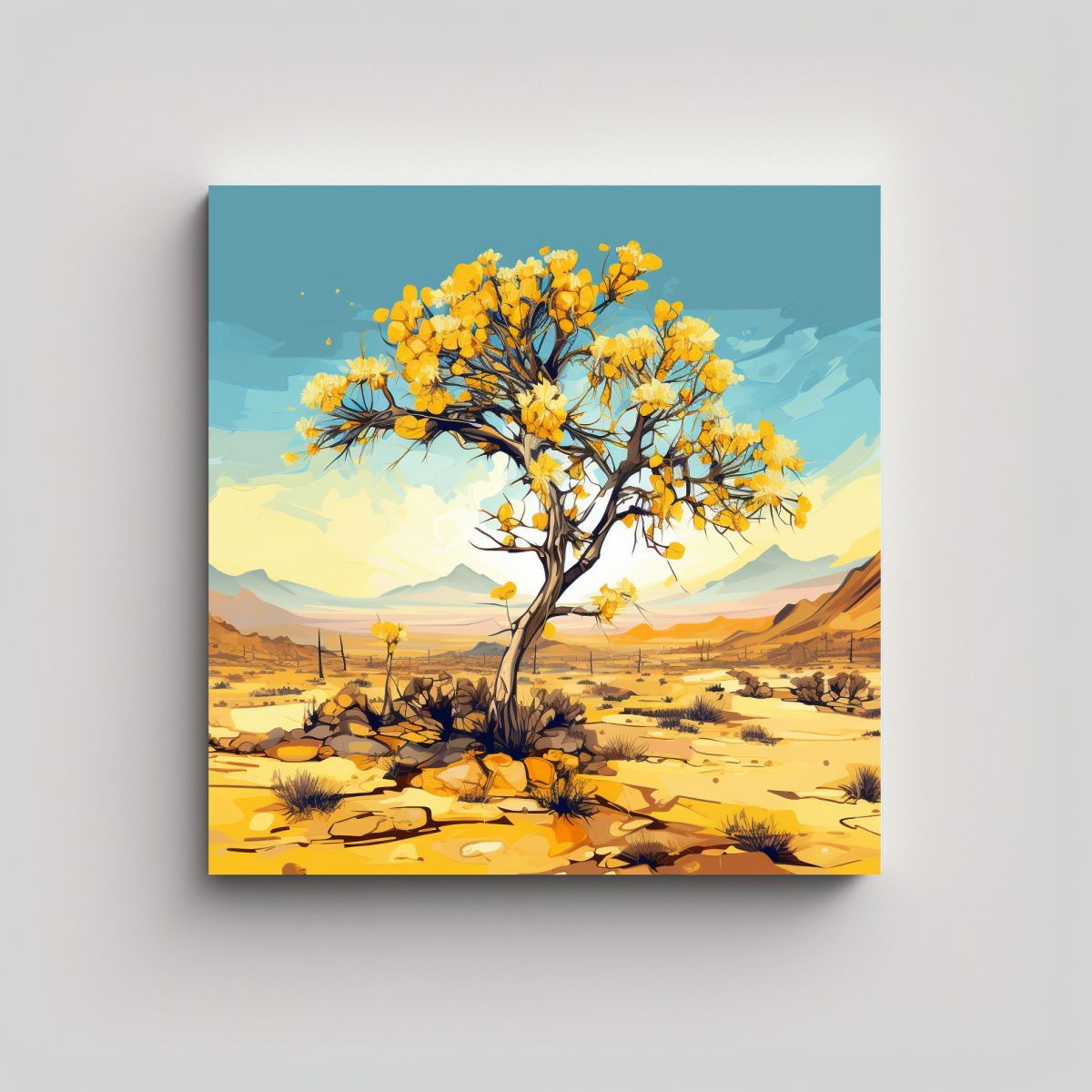 GENERICO - Paisaje Tranquilo En Joshua Tree En Tonos 90x90 Cm