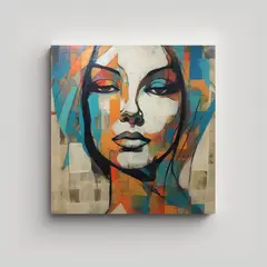 GENERICO - Cuadro Imagen Abstracta Con Pasta De Estructura Y 80x80 Cm