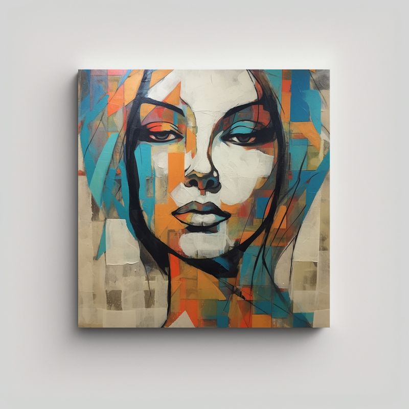 GENERICO - Cuadro Imagen Abstracta Con Pasta De Estructura Y 70x70 Cm