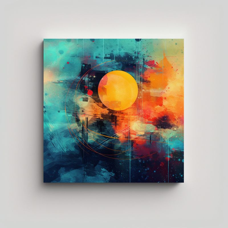 GENERICO - Cuadro Abstracto Llamativo De Diseño Onírico 90x90 Cm